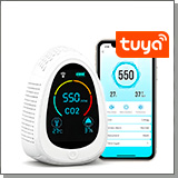Автономный Tuya Wi-Fi умный датчик-детектор 3 в 1 - «HTI-0131-WT»