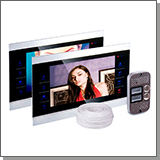 Комплект цветной видеодомофон на 2 квартиры: 2 монитора HDcom S-104 и вызывная панель JSB-V082