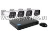 Готовый 8mp-4k комплект уличного видеонаблюдения с записью: SKY-2704-8M + KDM 246-8 (4 уличные камеры и гибридный видеорегистратор)